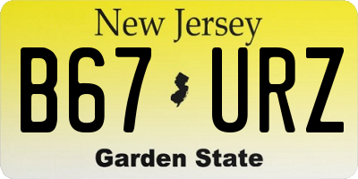 NJ license plate B67URZ
