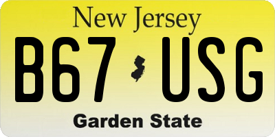 NJ license plate B67USG