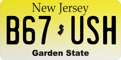 NJ license plate B67USH