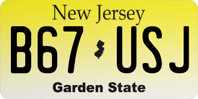 NJ license plate B67USJ