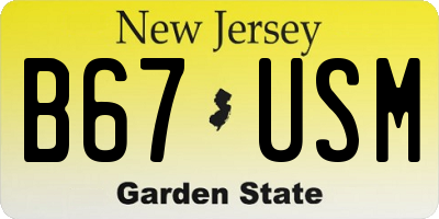 NJ license plate B67USM