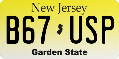 NJ license plate B67USP