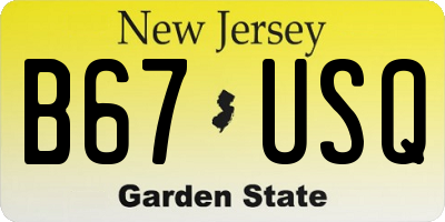 NJ license plate B67USQ