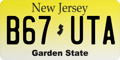 NJ license plate B67UTA