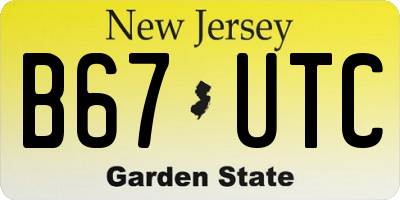 NJ license plate B67UTC