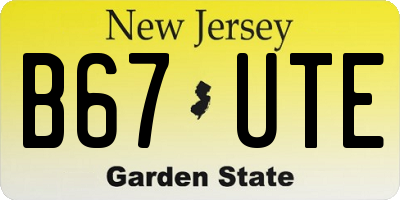 NJ license plate B67UTE