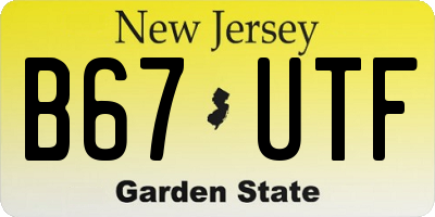 NJ license plate B67UTF