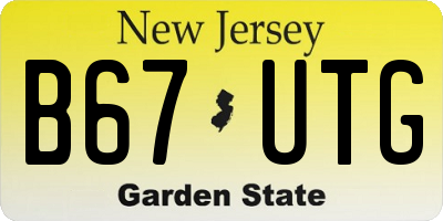 NJ license plate B67UTG