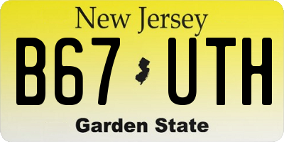 NJ license plate B67UTH