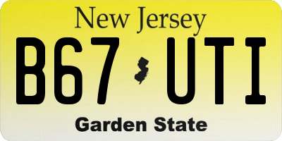 NJ license plate B67UTI
