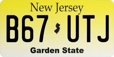 NJ license plate B67UTJ