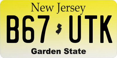 NJ license plate B67UTK