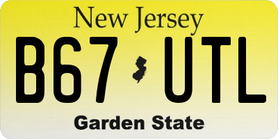 NJ license plate B67UTL