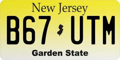 NJ license plate B67UTM