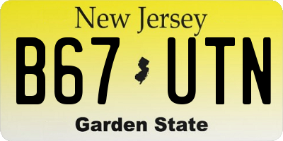 NJ license plate B67UTN