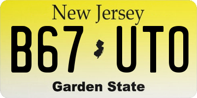NJ license plate B67UTO