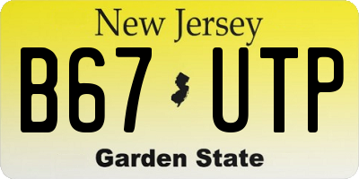 NJ license plate B67UTP