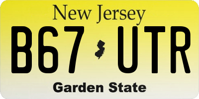 NJ license plate B67UTR