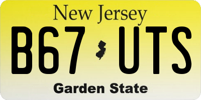 NJ license plate B67UTS