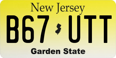 NJ license plate B67UTT