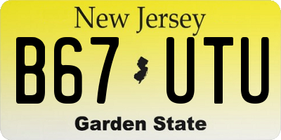 NJ license plate B67UTU