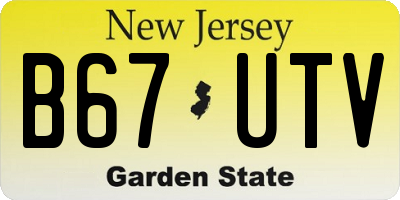 NJ license plate B67UTV