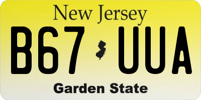 NJ license plate B67UUA