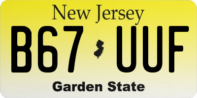 NJ license plate B67UUF