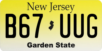 NJ license plate B67UUG
