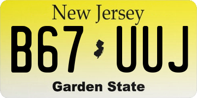 NJ license plate B67UUJ