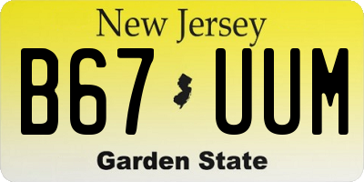 NJ license plate B67UUM