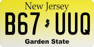 NJ license plate B67UUQ