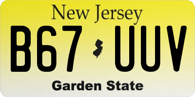 NJ license plate B67UUV