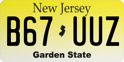 NJ license plate B67UUZ