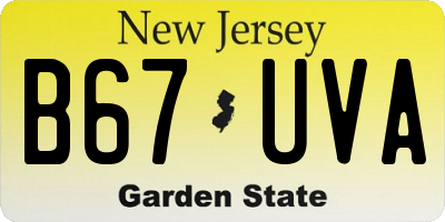 NJ license plate B67UVA