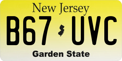 NJ license plate B67UVC