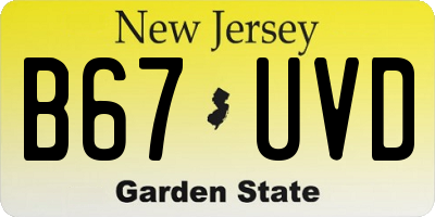 NJ license plate B67UVD