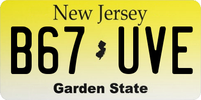 NJ license plate B67UVE