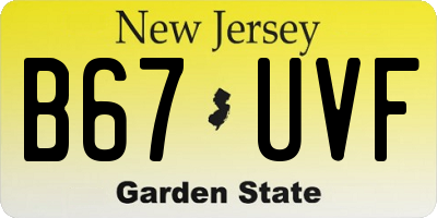 NJ license plate B67UVF