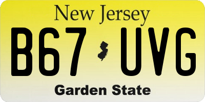 NJ license plate B67UVG