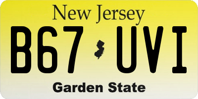 NJ license plate B67UVI
