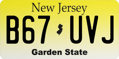 NJ license plate B67UVJ