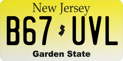 NJ license plate B67UVL