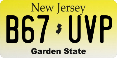 NJ license plate B67UVP