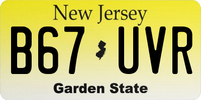 NJ license plate B67UVR