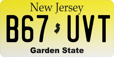 NJ license plate B67UVT