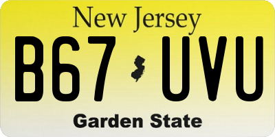 NJ license plate B67UVU