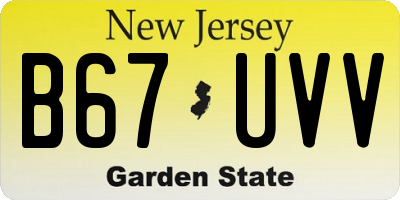 NJ license plate B67UVV