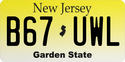 NJ license plate B67UWL