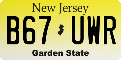 NJ license plate B67UWR